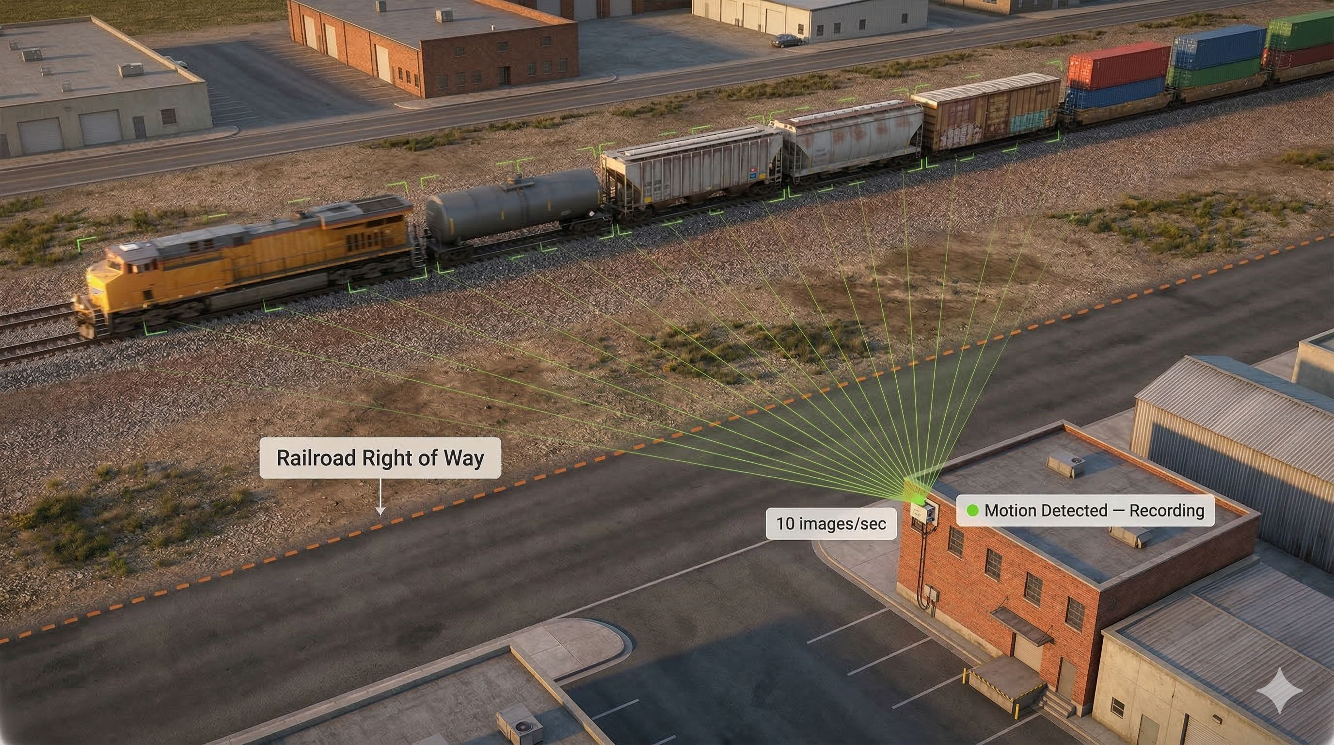 RailState trackside sensor capturing train images